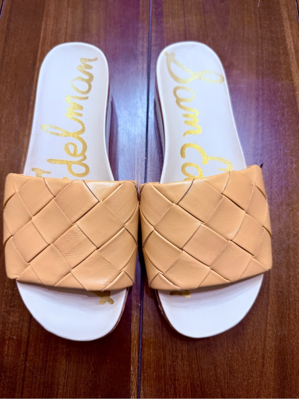 Sam Edelman Woven Slide Sandals in Light Tan